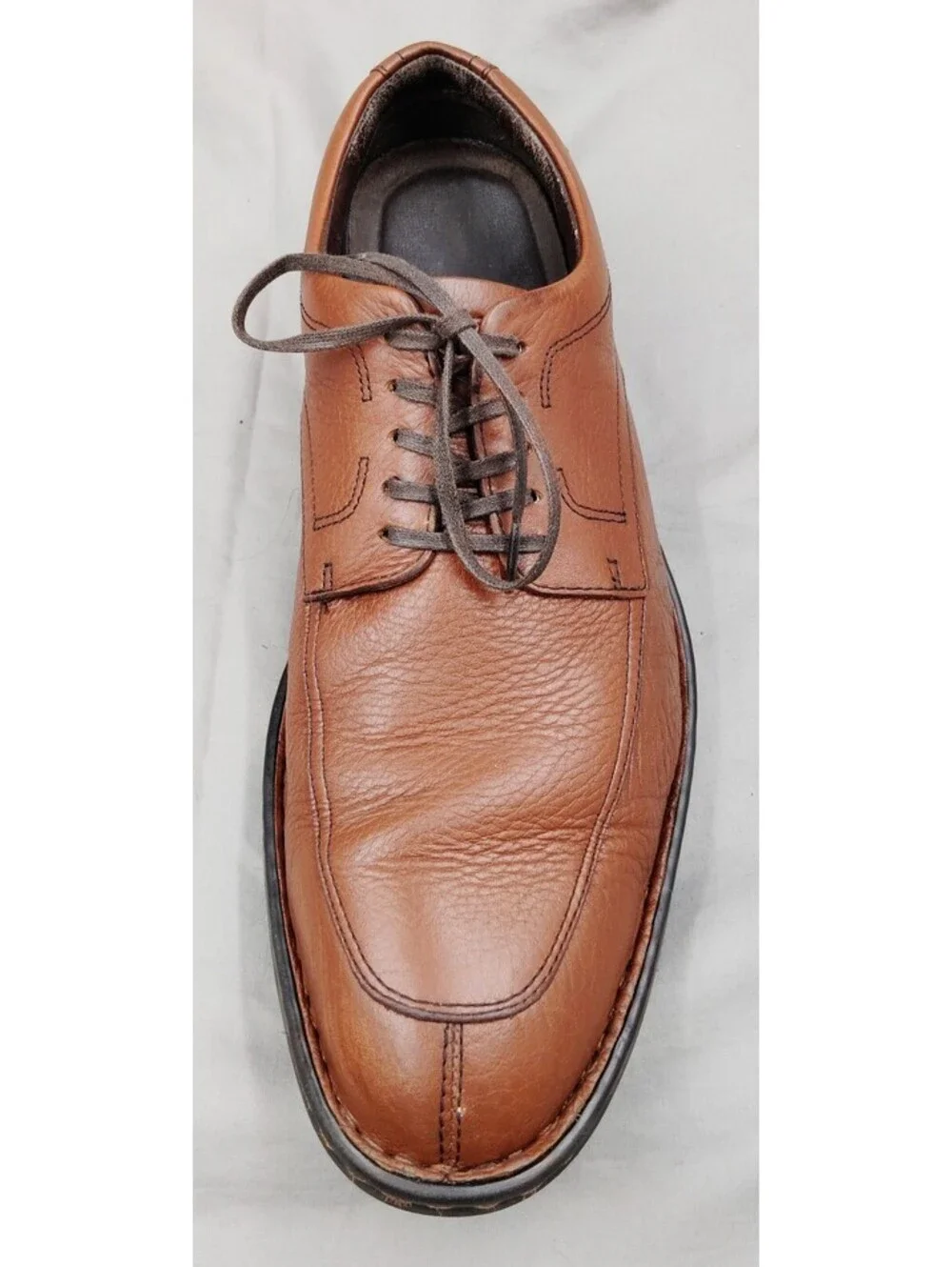 Rockport V76027 Men's 8 W Brown Leather Apron Toe Oxford Dress Shoes Adiprene